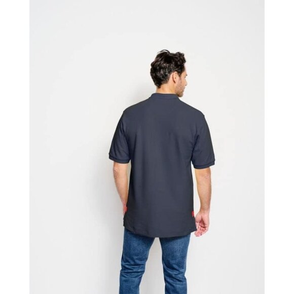 Orvis Mens The Signature Heavyweight Fly Fishing Polo Navy Size Large Tall - Picture 10 of 10